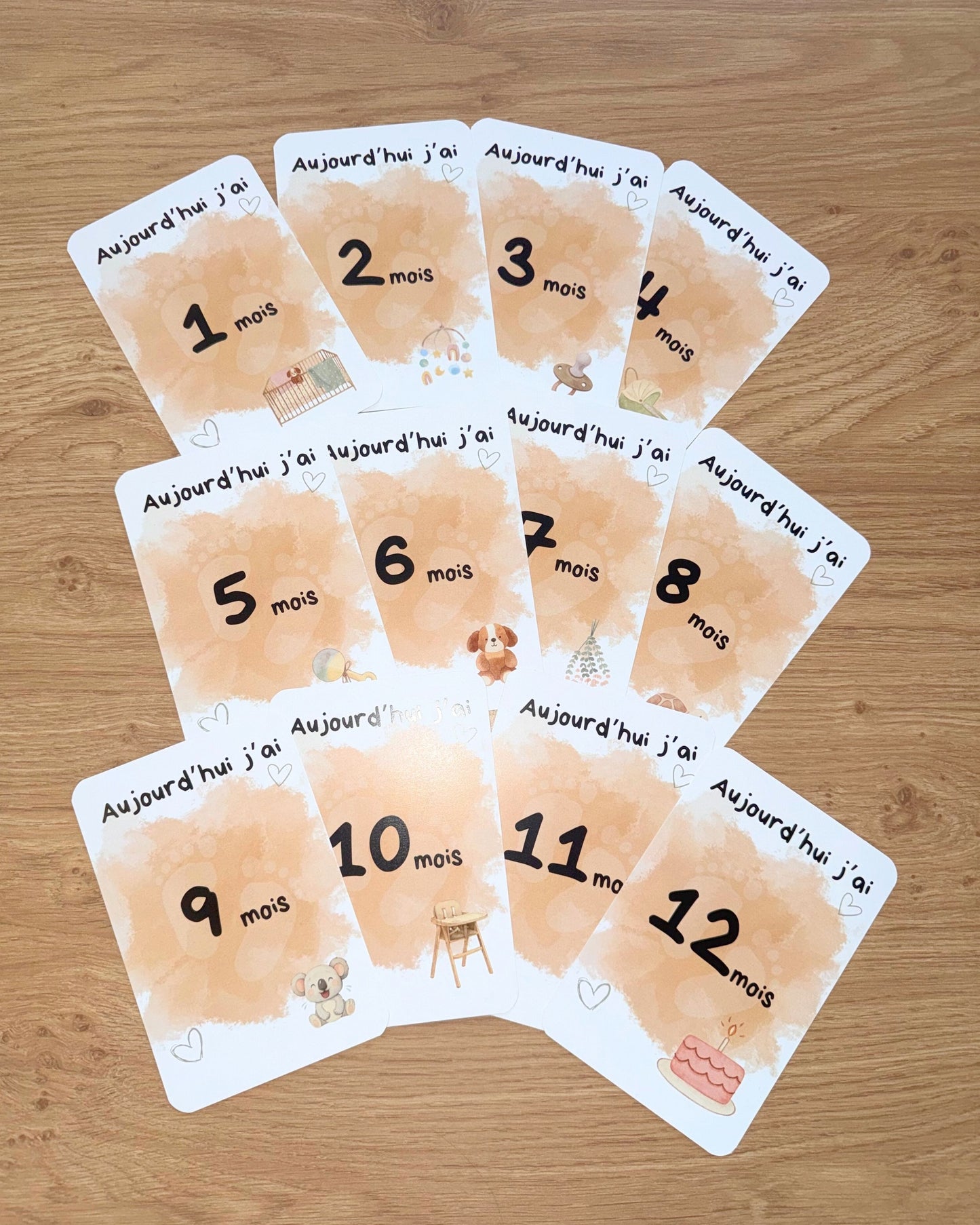 Lot de 12 cartes étapes