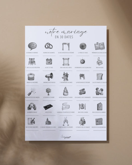 Affiche "Notre mariage en 30 dates"