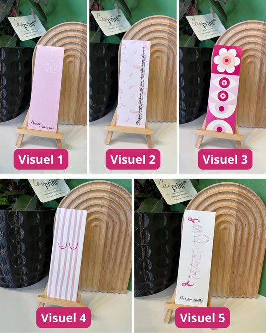 Lot de 5 Marque-pages - Octobre rose
