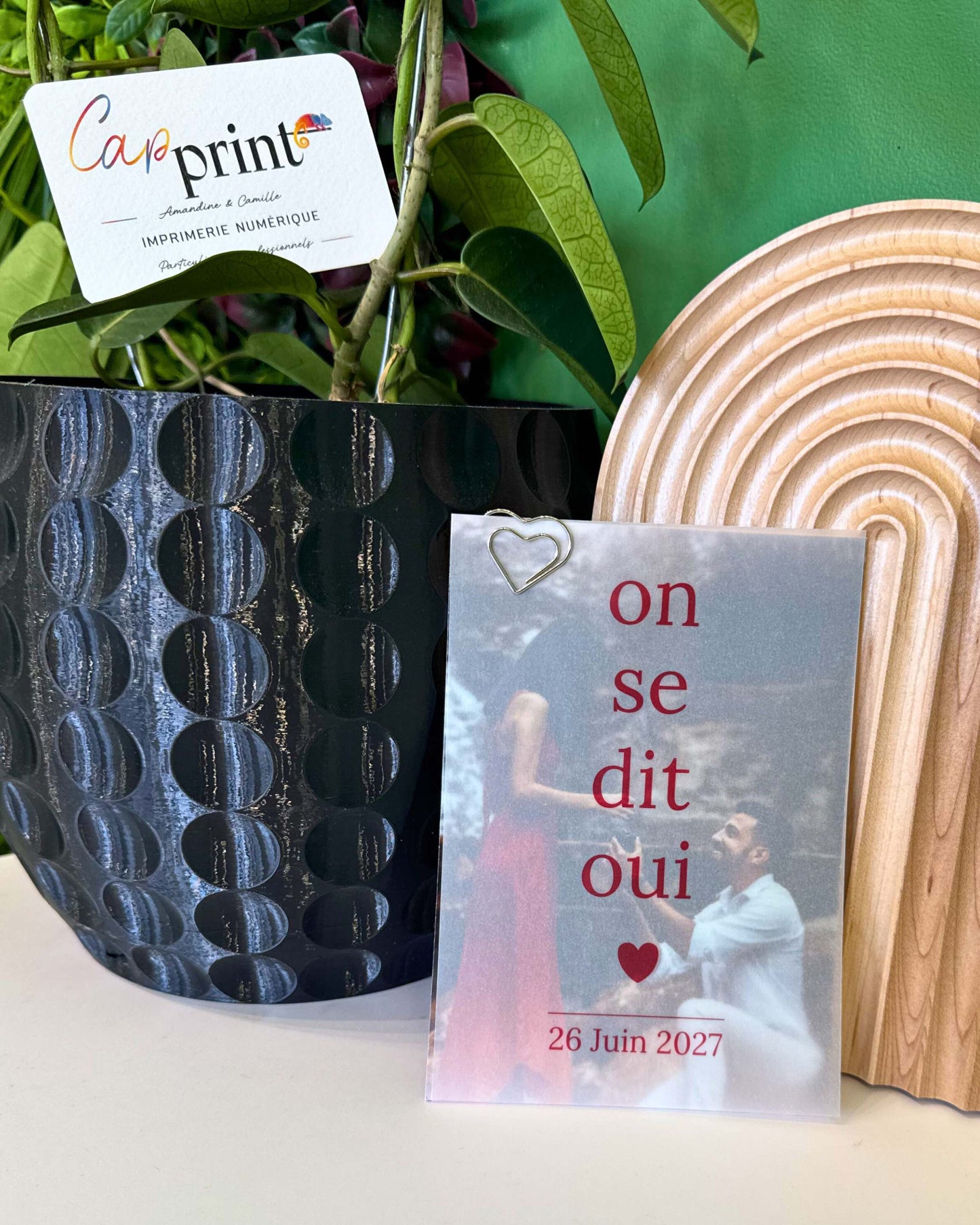 Faire-part "Le trio avec calque" A6