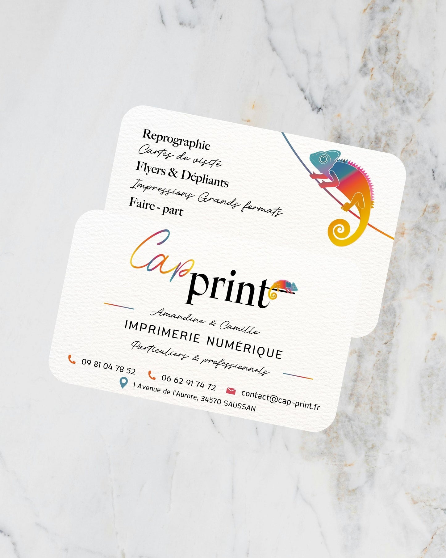 Cartes de visite rectangles couleur