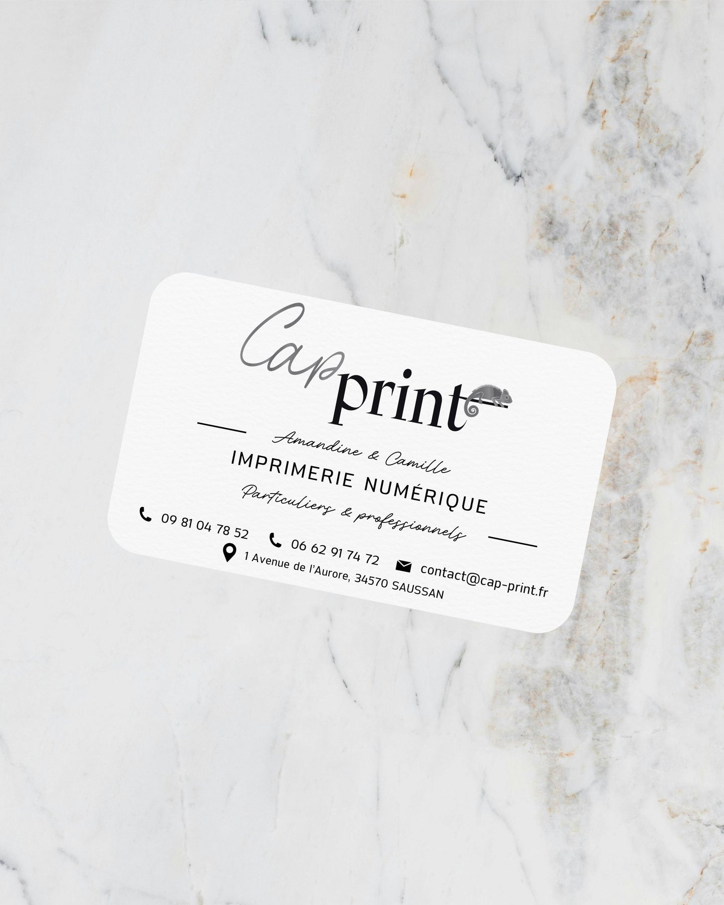 Cartes de visite rectangles noir et blanc