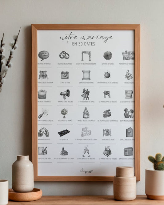 Affiche "Notre mariage en 30 dates"