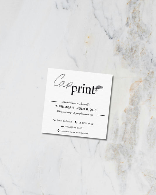 Cartes de visite carrés noir et blanc