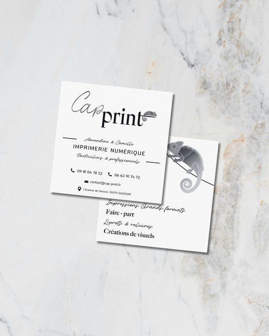 Cartes de visite carrés noir et blanc