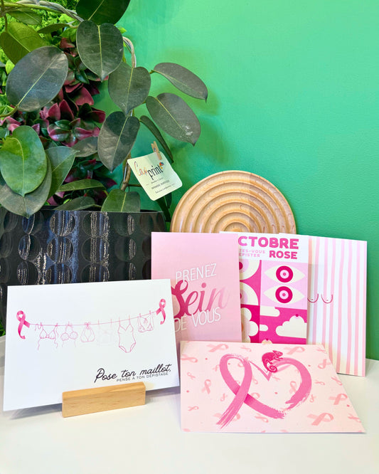Lot de 5 Cartes postale - Octobre rose